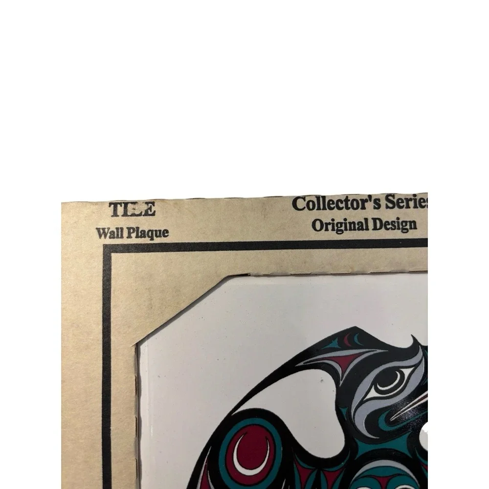 Joe Wilson Ceramic Trivet Wall Plaque Raven Bird Design Indigenous Art Canada